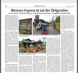 Kindereisenbahn im Feriendorf K&ouml;tzinger Zeitung